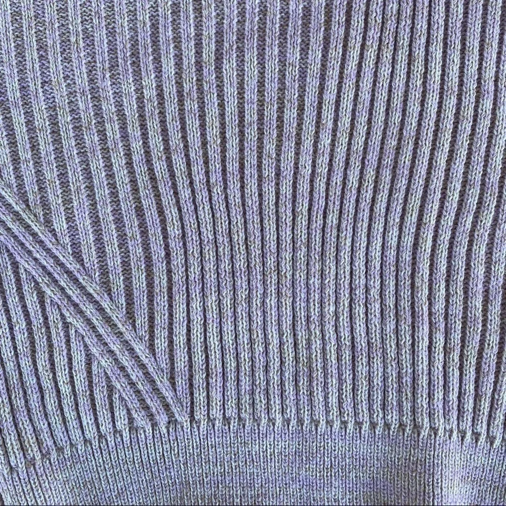 Urban Outfitters Big Sur Ribbed Knit Sweater Crop Top Soft Lilac Pink Size Med - Picture 6 of 8